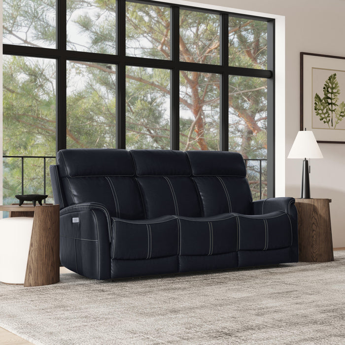 View - Power Reclining Sofa With Console, Power Headrest & Lumbar