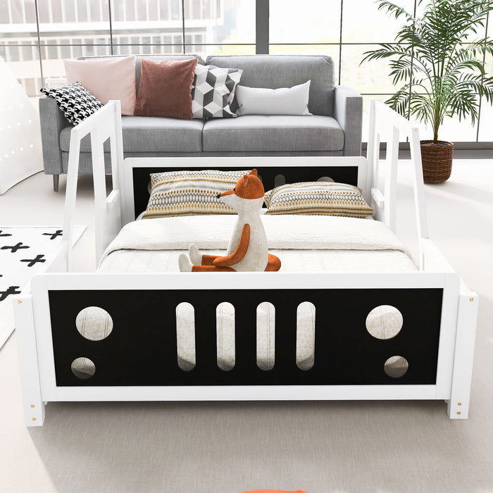 Classic Car Shaped Platform Bed With Wheels