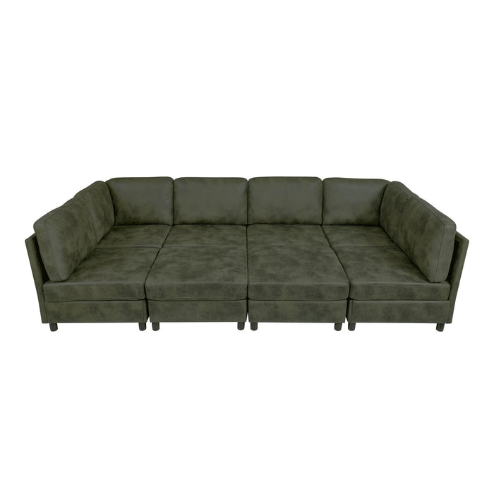 Upholstered Modular Sectional With Custom Configuration And Removable Cushions