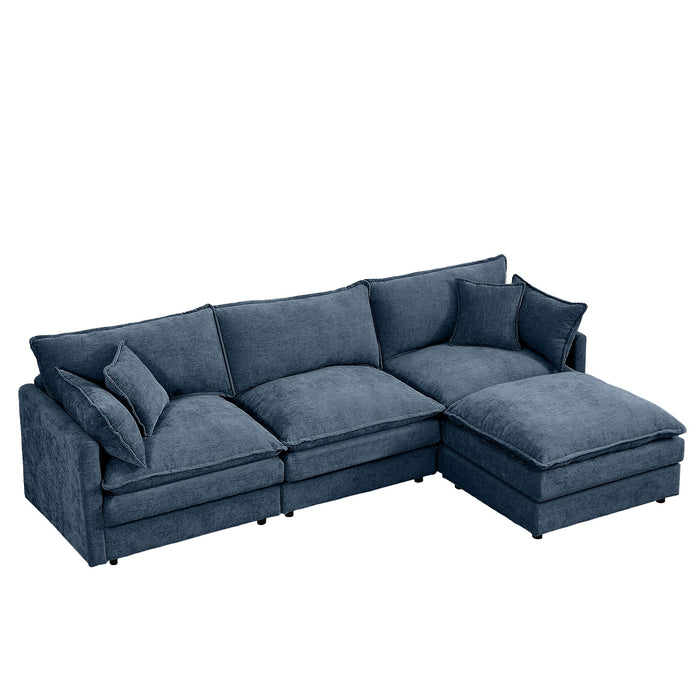 Modular L-Shaped Sectional Sofa With Movable Ottoman