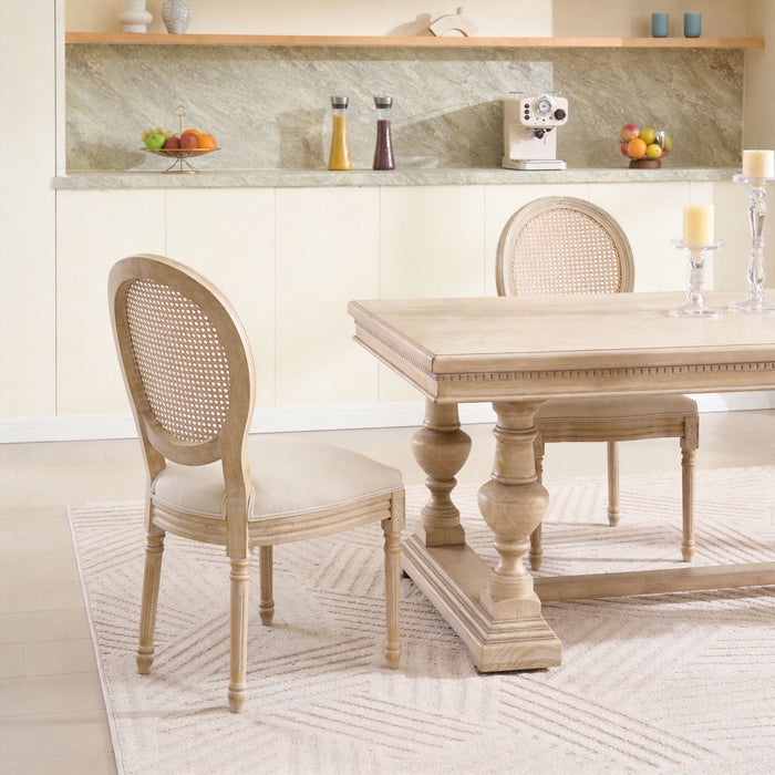 French Country Dining Chairs & Round Back (Set of 2)