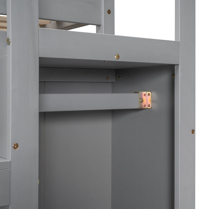 Loft Bed With Built In Storage Wardrobe And Staircase