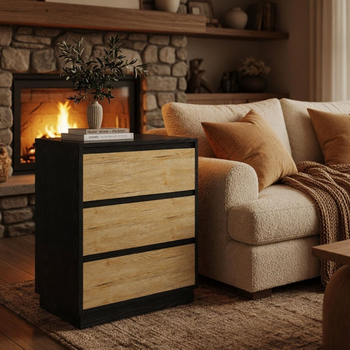 3 Drawer Nightstand, Bedroom Side Table
