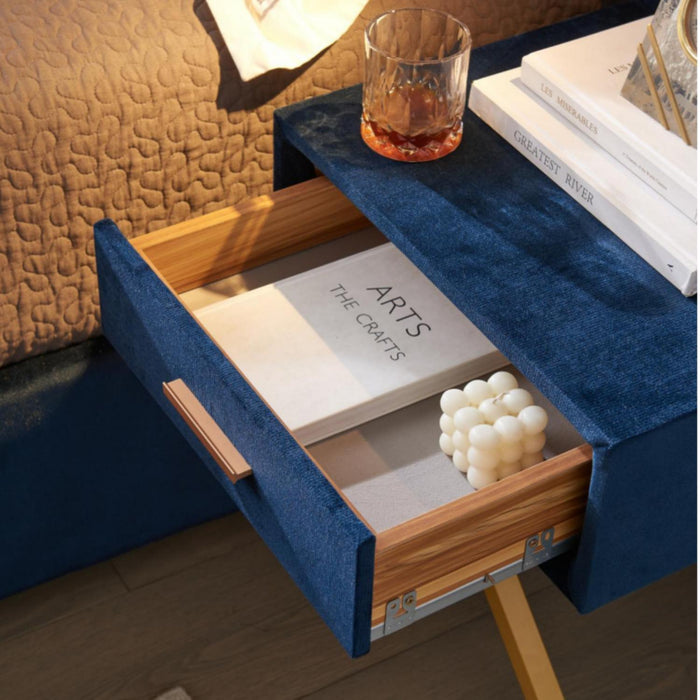 Comfortable Upholstered Bed With Vertical Channel Tufted Wingback Headboard