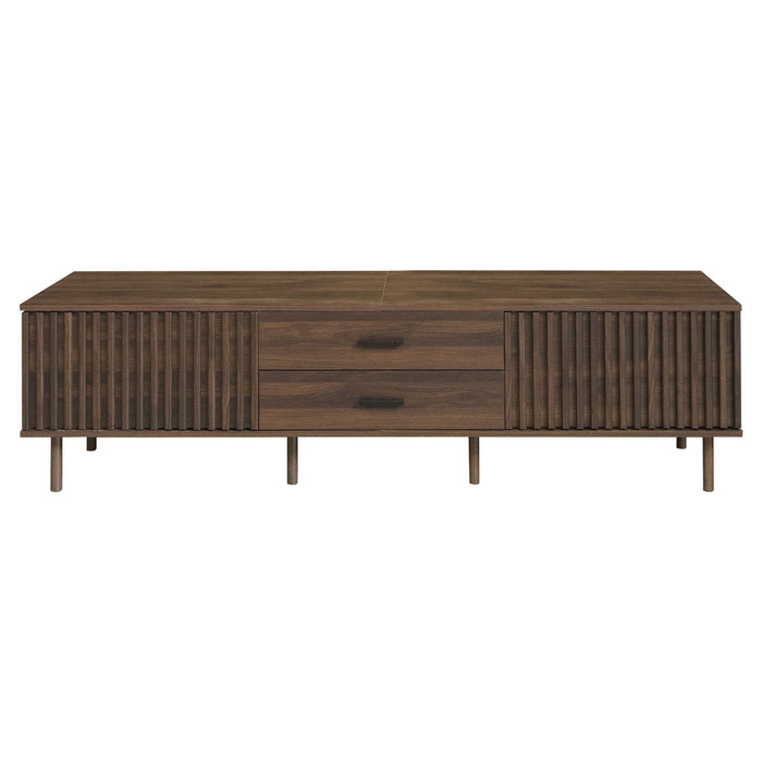 TV Stand For TVs Up To 80", Media Entertainment Center With Ample Storage - Dark Brown