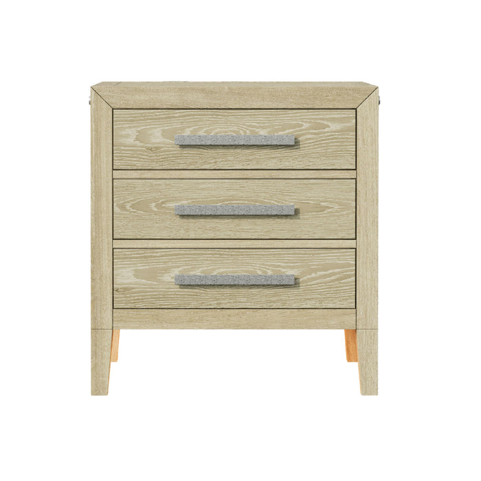 Adeline - 3 Drawers Nightstand With USB & LED Light - Natural Wood Wash