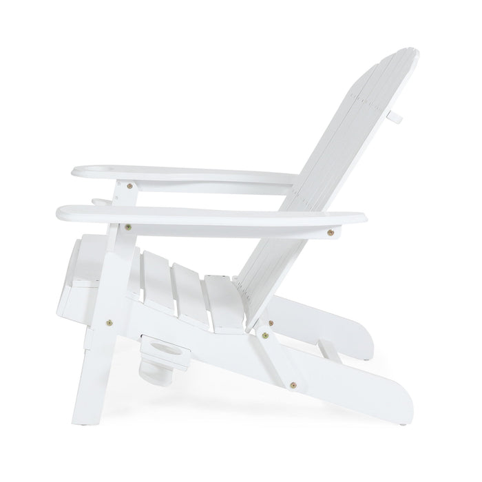 Zenithia - Outdoor Foldable Adirondack Chair With 2 Cup Holders