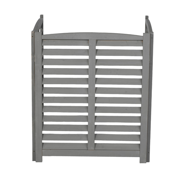 3 Panel Outdoor Wooden Air Conditioner Fence