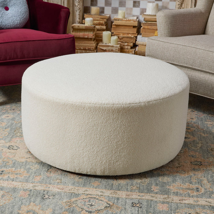 Pouf - Fabric Cocktail Ottoman - Olive