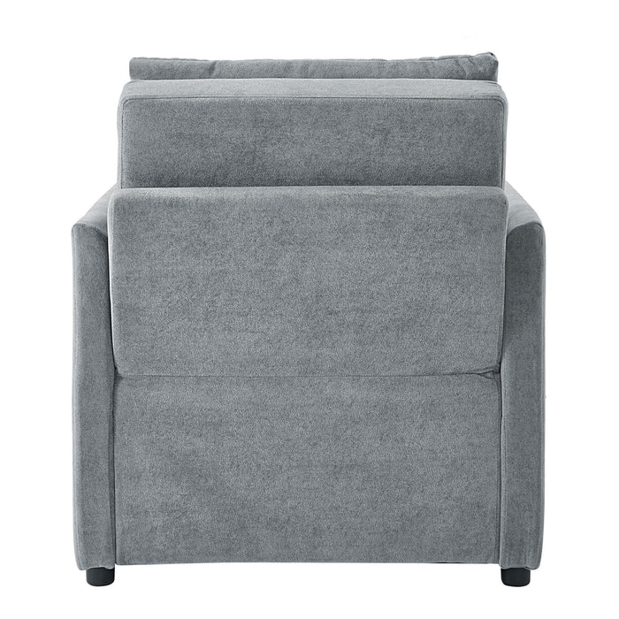 Upholstered Convertible Sleeper Sofa With 5 Position Backrest, Side Pockets, Storage