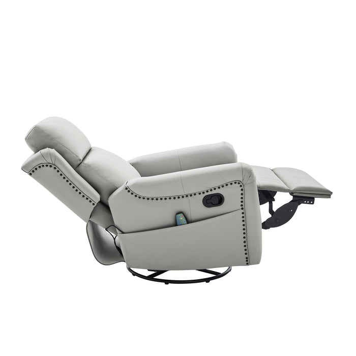 Manual Recliner Swivel Rocking Chair With 8 Point Massage And Heating