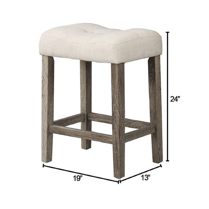 Transitional Counter Dining Set With 4 Tufted Stools