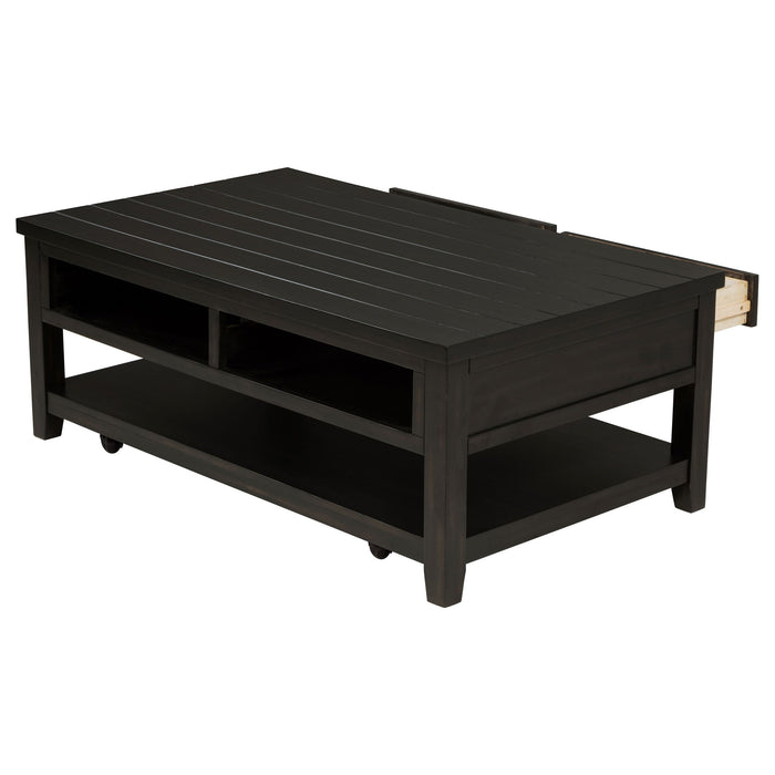 Sutter - 2 Drawer Rectangular Coffee Table - Dark Brown