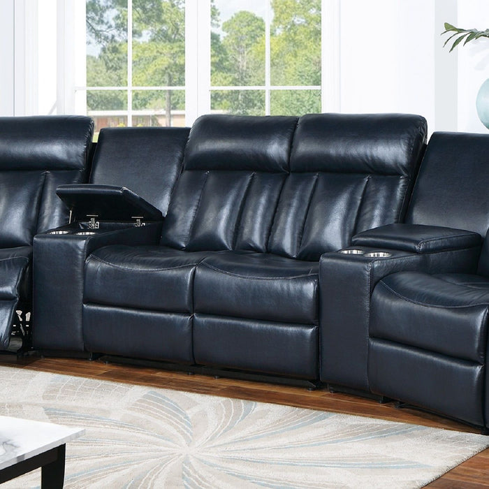Reclining Sectional Sofa Set With Console Cup Holders USB Ports And Track Arms