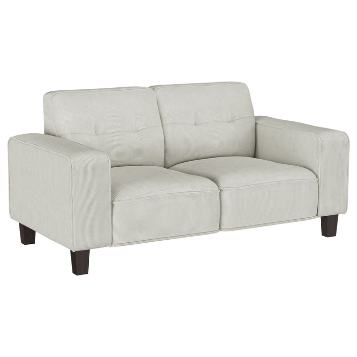 Xana - 2 Piece Upholstered Track Arm Sofa Set - Greige