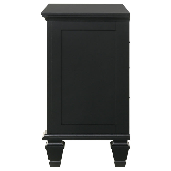 3 Drawer Nightstand With Pull Out Tray - Black