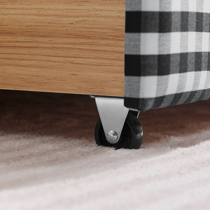 Gingham Daybed With USB Charging Port, Wave-Shaped Design