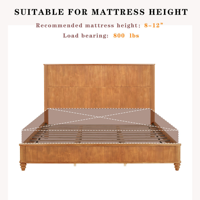 Platform Bed Frame & Tall Headboard