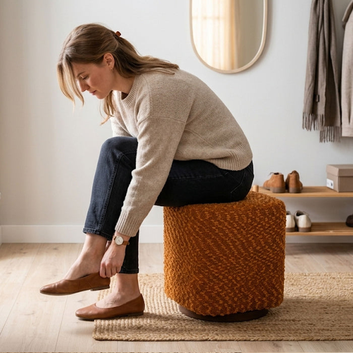 Upholstered 360° Swivel Vanity Stool
