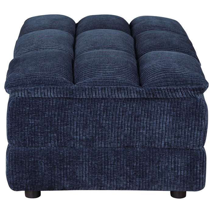 Azure - Upholstered Rectangular Ottoman - Blue
