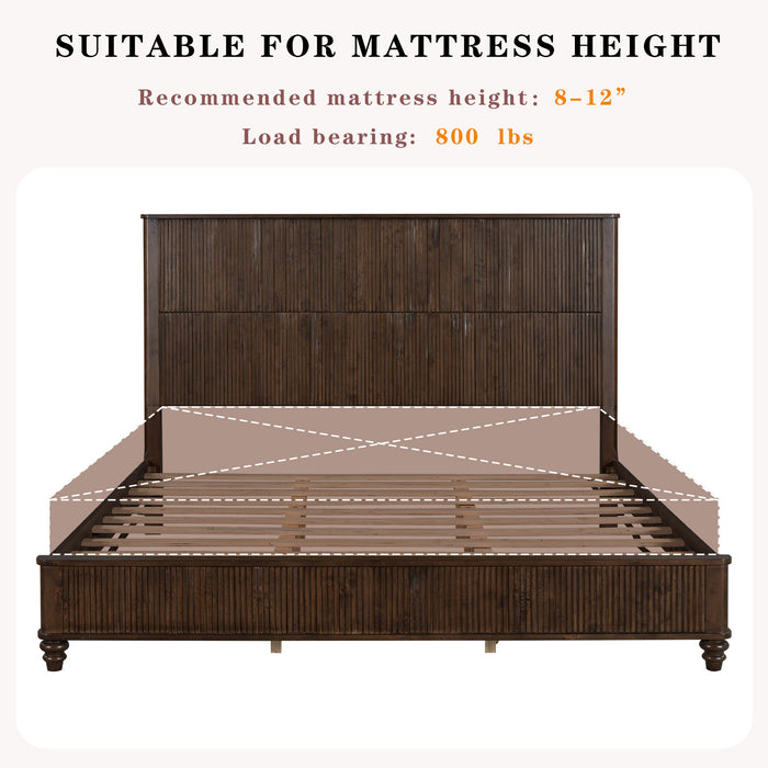 Platform Bed Frame With Tall Headboard