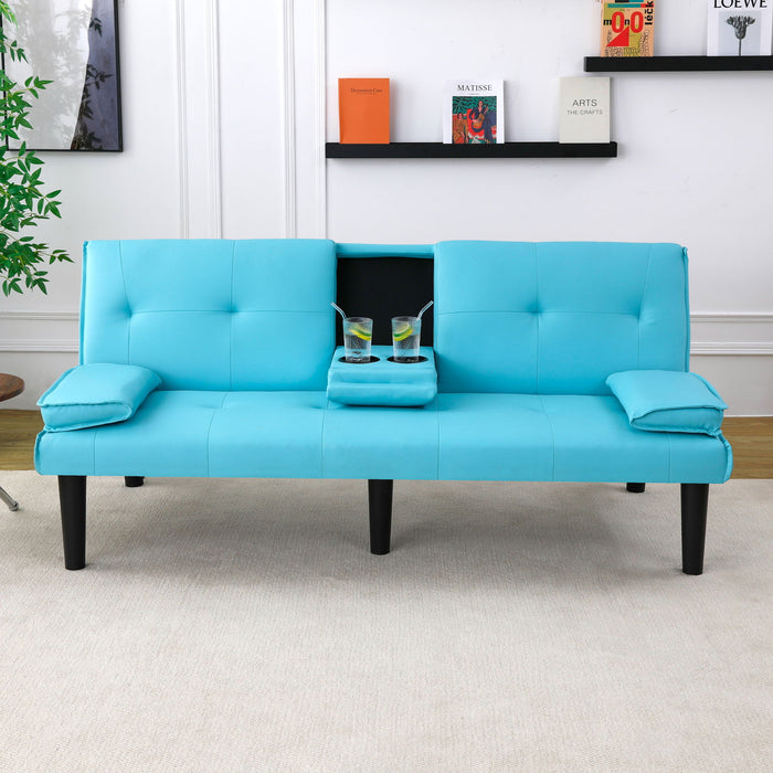 Sofa Bed With Foldable Design And Cup Holder