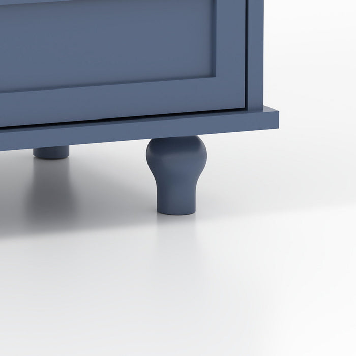 Minimalist Buffet Cabinet With Double Glass Doors And Drawer