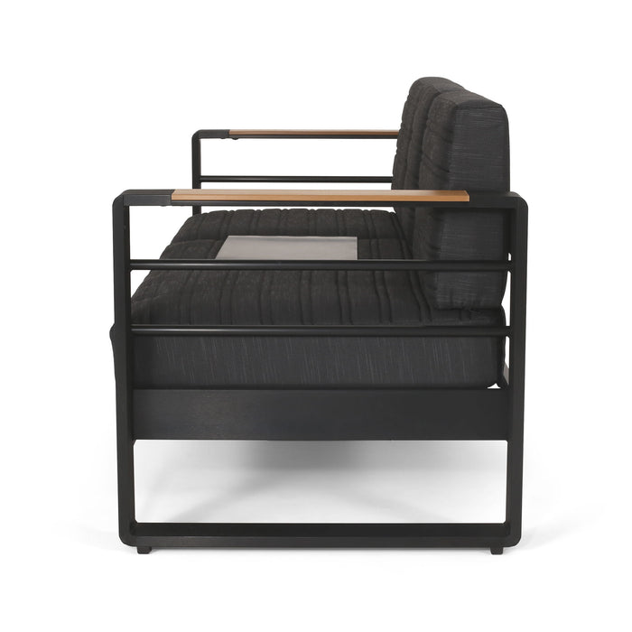 Giovanna - 3 Seater Sofa With Aluminum Frame And Water Repellence Cushions - Black