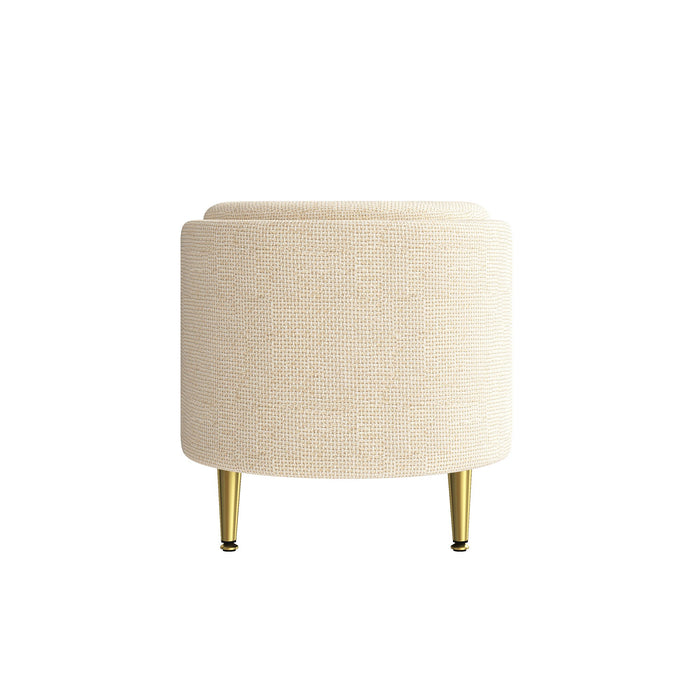 Modern Oval Storage Ottoman With Upholstery