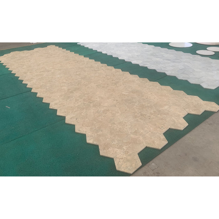 Hexagon Natural Marble Polished Tile For Wall And Floor (Set of 12)