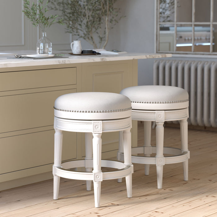 Rustic Elegance Backless Swivel Stool
