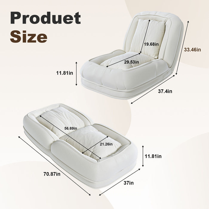 Upholstered Foldable Lazy Sofa Bed For Adults And Pets