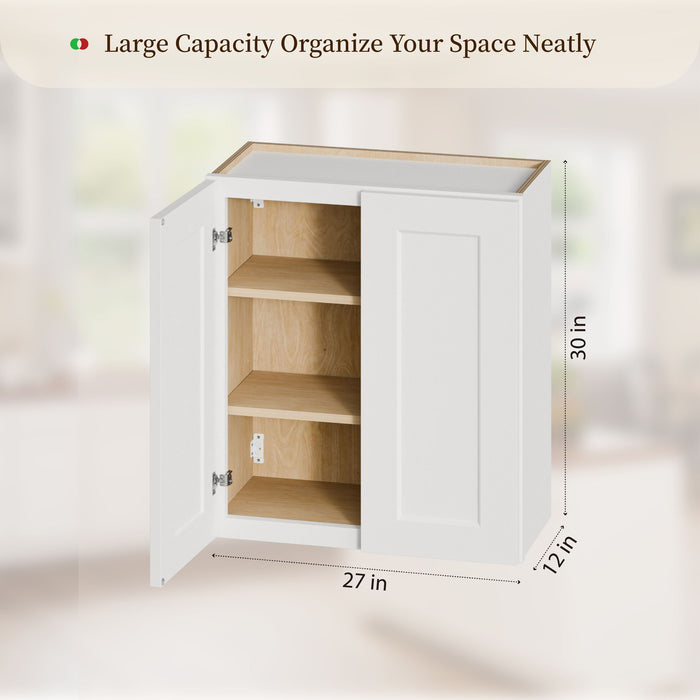 Shaker Wall Cabinet With Soft-Close Doors, Adjustable Shelves