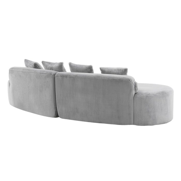 Modern Curved Sofa With Pillows