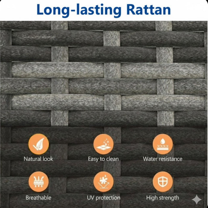 All-Weather Square Rattan Patio Dining Table