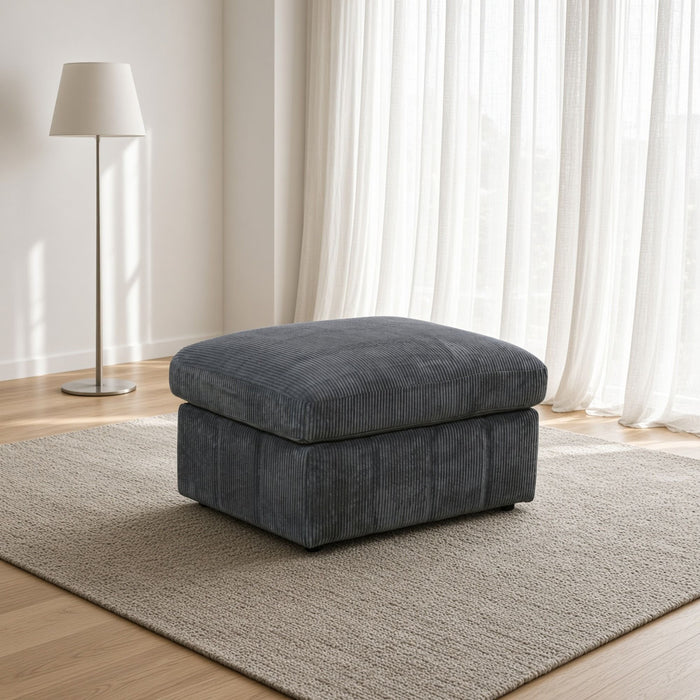 Oversized Ottoman Footrest Extra Seat Living Room - Dark Gray