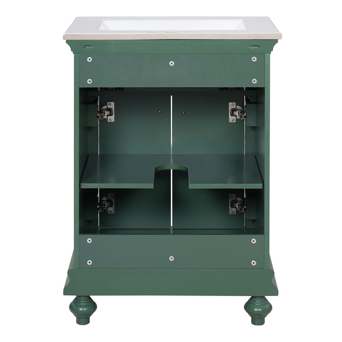 Modern Bathroom Vanity With Tip-Out Drawer And Soft-Close Hinges