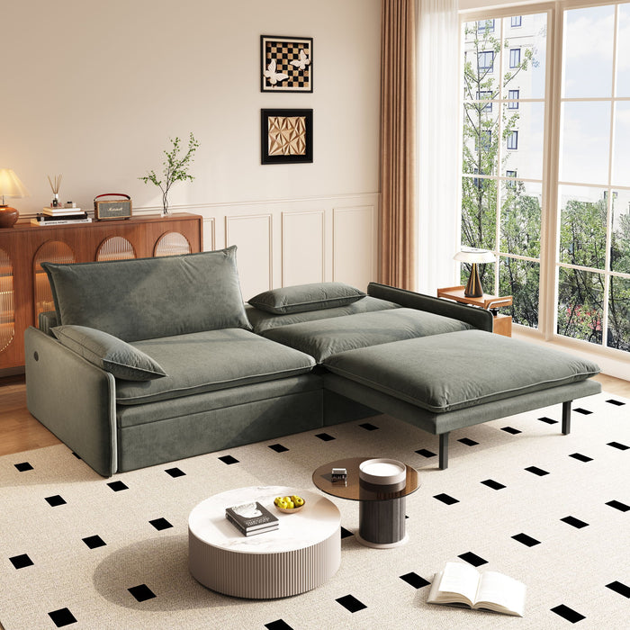 4 Seat Convertible Sleeper Sofa Bed, Modern With Storage