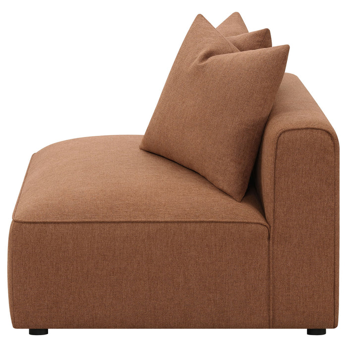 Colleen - Armless Chair With Pillows - Terracotta