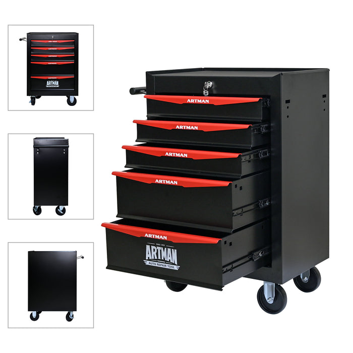 Rolling Metal Tool Chest With Drawers, Steel Storage Cabinet With Ball Bearing Slides