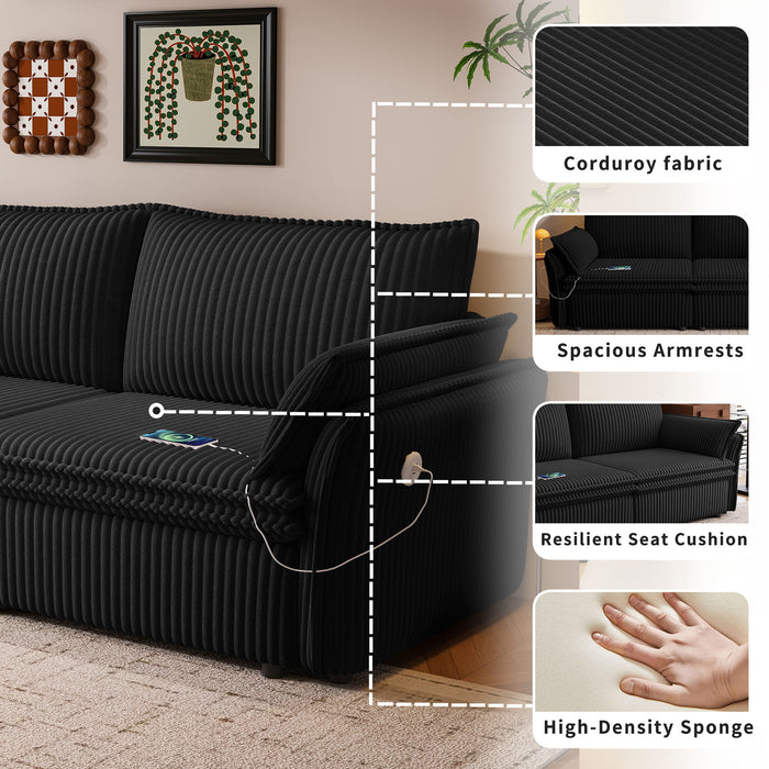 2 In 1 Convertible Sofa Bed, Multi Functional Living Room Furniture