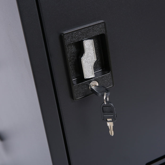 Mobile Charging Cart And Cabinet For Tablets Laptops 32-Device - Matt Black