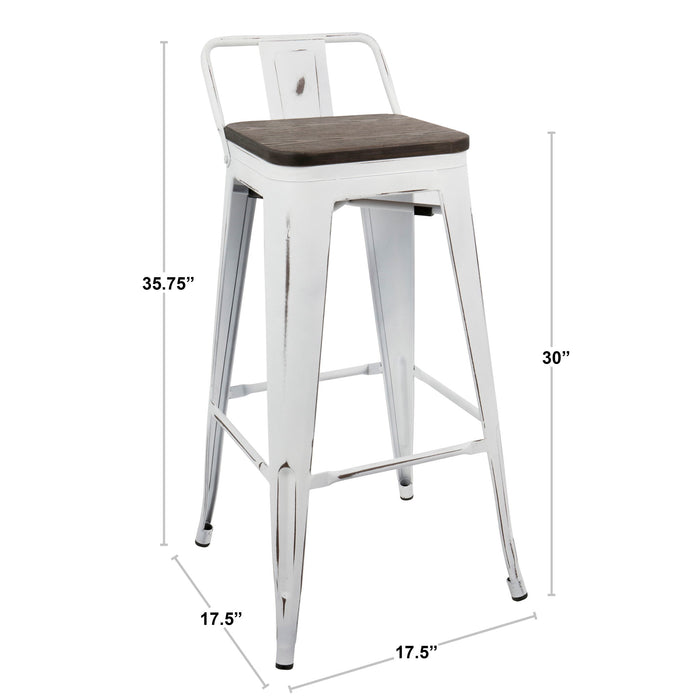 Oregon - Industrial Low Back Barstool (Set of 2) - Black