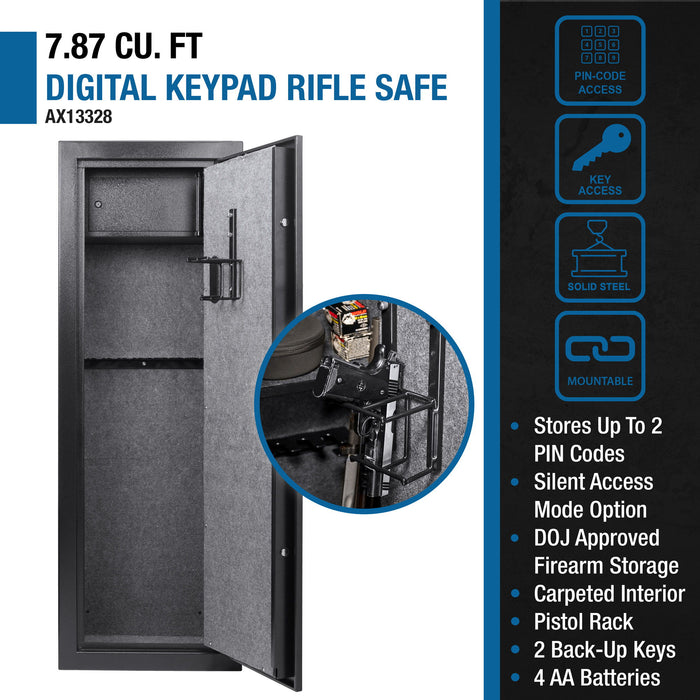 7.87 Cubic Ft Keypad Rifle Safe - Black