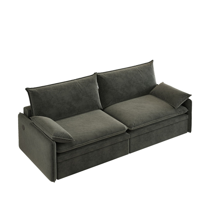 4 Seat Convertible Sleeper Sofa Bed, Modern With Storage