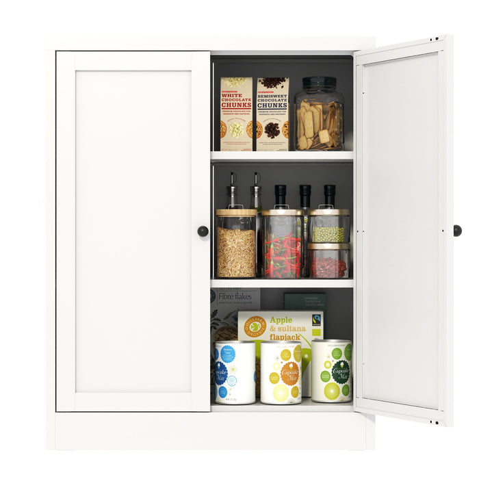 Pantry Cabinet With Adjustable Shelves Freestanding Kitchen Storage Organizer - White