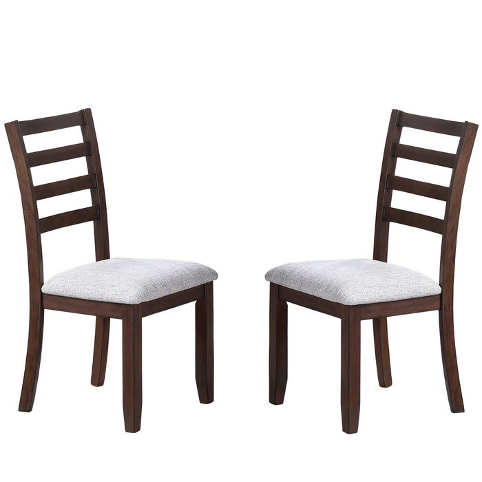 Ladder Back Design Dining Chairs (Set of 2) - Walnut