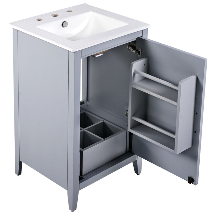 Modern Bathroom Vanity With Sink, Functional Drawer, Soft- Closing Door