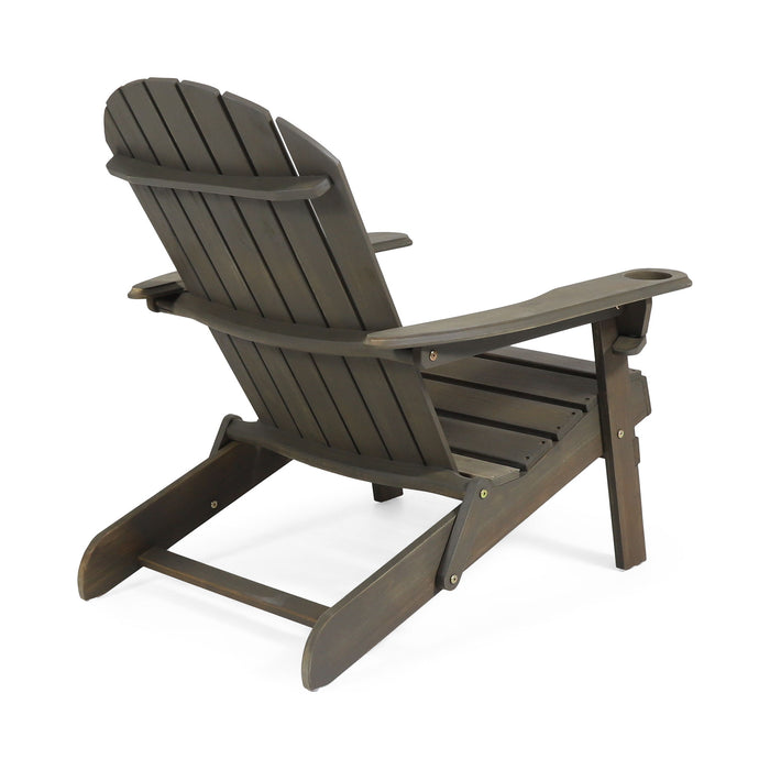 Zenithia - Outdoor Foldable Adirondack Chair With 2 Cup Holders