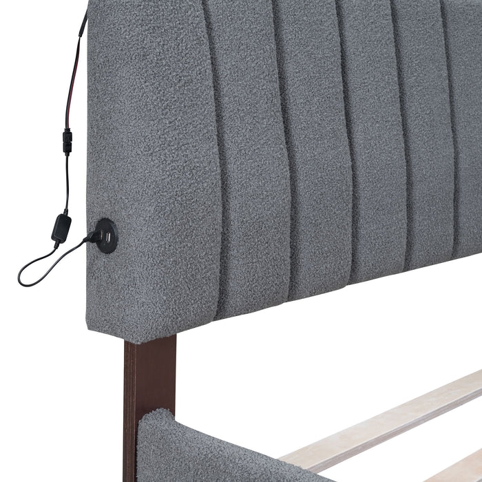 Upholstered Platform Bed With Trundle